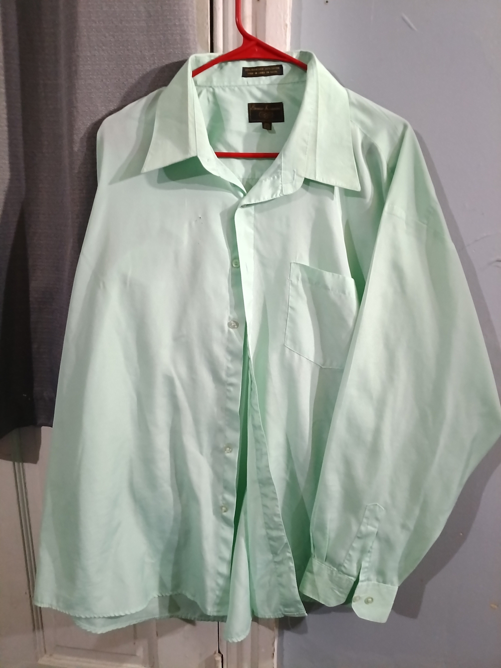 Men's Light Mint Green Dress Shirt - Classic Long Sleeve